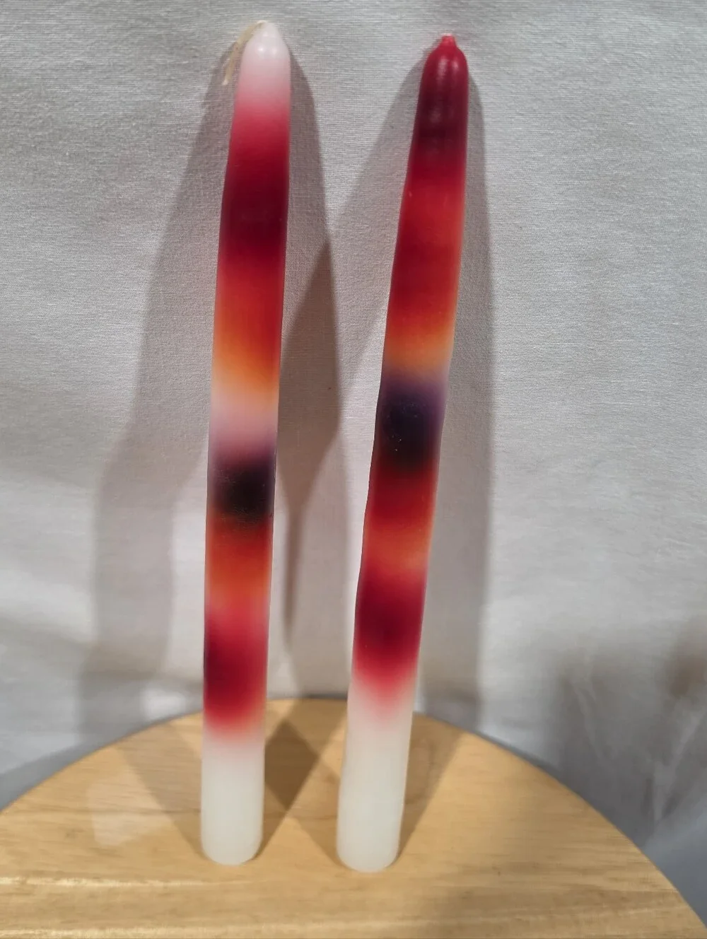 Halloween Color Drip Candles 9.5” Set of 2 Red Black Orange Made in USA
